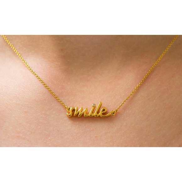 Kate Spade 12K Gold Smile Pendant Necklace - Picture 3 of 5
